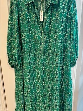 NWT Max Studio Green Floral Print Dress